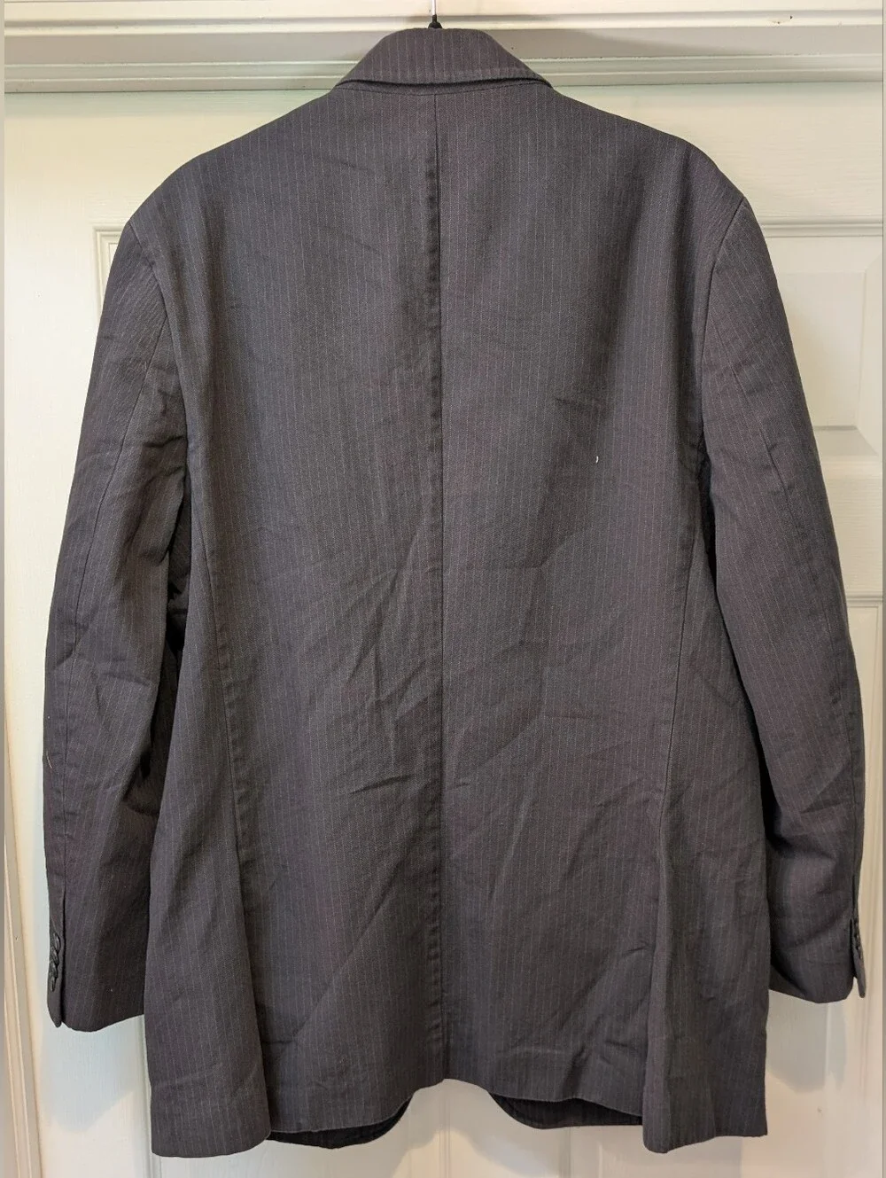 Banana Republic Gray Pinstripe Blazer Jacket 44R 100% Cotton